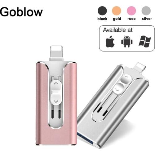 3 in1 OTG USB Flash Drive Pendrive 3.0 16GB 32GB 64GB 128GB Pen Drive For iphone 8 7 Plus 6 6s Plus 5S ipad Storage Memory Stick