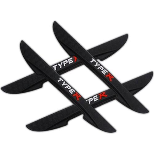 4PCS Type R Car Bumper Strips Protector Sticker Door Edge Protection Decals For Honda Mugen Power Civic Accord CRV Hrv Fit Jazz