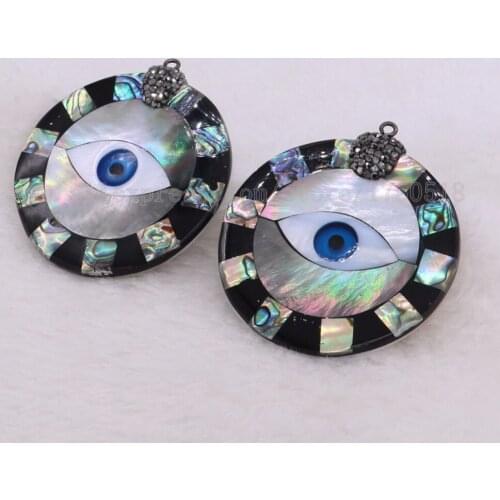 5 PCS natural shell pendants abalone beads WITH EYE handcrafted Jewelry retro style costume jewelry 2229