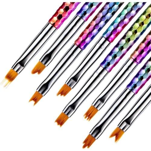 8Pcs Flower Drawing Nail Brush Gradient Acrylic Nail Polish Pen Brush Wood Handle UV Gel Polish Design Nail Art Manicure Tools