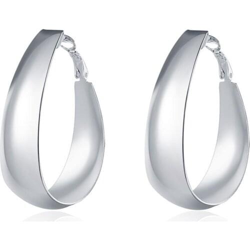 Promotion sale wholesale fashion earrings jewelry silver plated smooth round earrings for women jewelry gifts