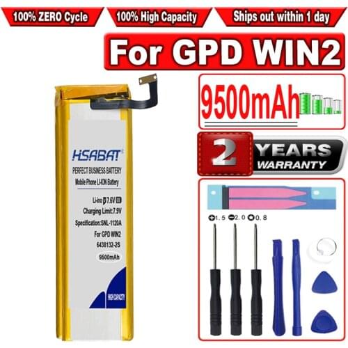 HSABAT 8000mAh 6438132-2S Battery for GPD WIN2 for GPD WIN 2 Handheld Gaming Laptop Windows 10 System 8GB RAM Mini PC,GamePad