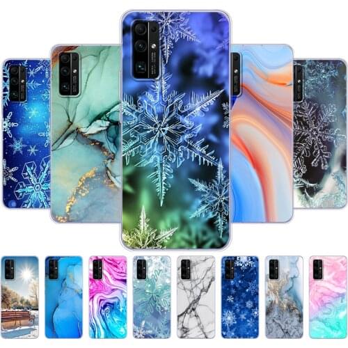 For Honor 30 Premium Case BMH-AN10 Silicon TPU Back For Huawei Honor 30 Pro Plus + EBG-AN10 marble snow flake winter christmas