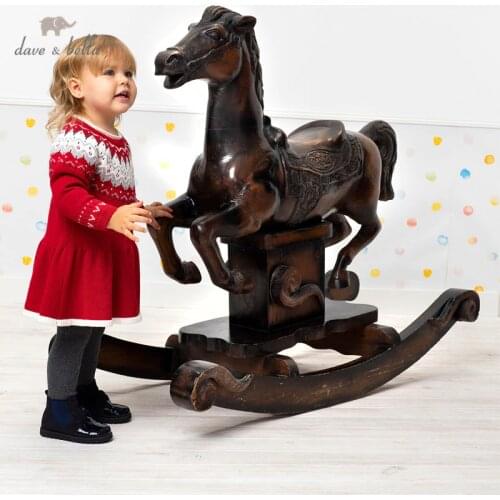 DB14809 dave bella winter baby girls floral printing dress children fashion party dress children fashion dress