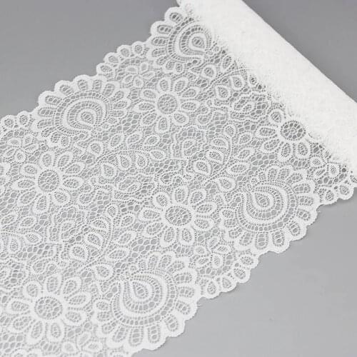 3 meters) 22cm white elastic lace Fabric French hollow underwear stretch lace Trim DIY French hollow underwear