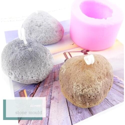 Stone Shape Candle Mold Aroma Candle Plaster DIY Mould Soap Making Soap Silicone Molds Macarons Cookies Baking Mold