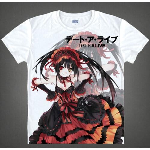 Date A Live T-Shirt Kurumi Tokisaki Shirt mens 3D print T-shirts Anime Tees Short Sleeve T-Shirts anime japanese comic shirts a