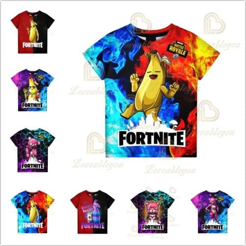 Fortnite New 3D Printed Peely Mens Womens Tshirt Style Game Figure Pattern Short Sleeve Tee Tops Childrens Birthday Gifts