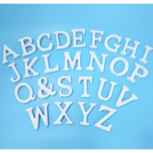 GIHOO A-Z White Wooden Letter Decor Birthday Wedding Party Decorations Supplies Props DIY Wood Alphabet Ornaments For Home Decor