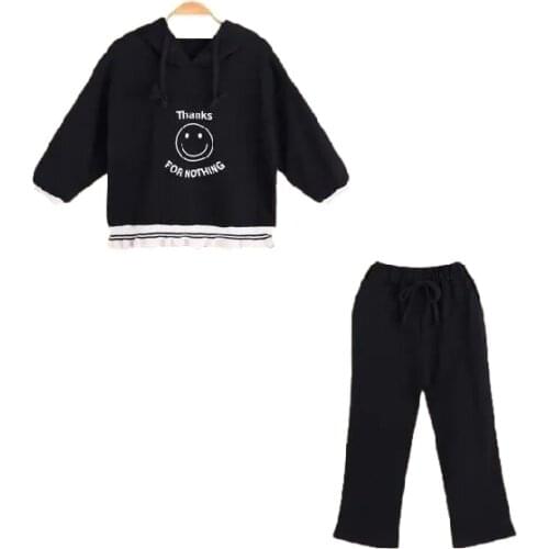 Autumn&Winter Teens Girls Clothes Sets Girl Cotton Hoodie Pants 2Pcs For Kids Leisure Sport Suit Teenager Children Clothing 3-14