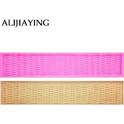 M940 Grid Texture Woven Bag lace Mat Fondant Mold Cupcake Mould Bamboo weaving Silicone Sugar Mold Cake Decoration Tools
