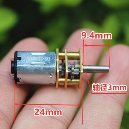 DC 3V-6V 3.7V 5V Micro N20 Gear Motor Micro Full Metal Gearbox Reducer Geared Slow Speed 9.4mm Long Shaft Robot Cars Model