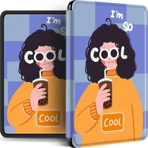 Original Illustration Cute Couple Cover for Funda Kindle 2019 10 Generacion Case for Kindle Paperwhite 4 2018 Tablet Funda 6"