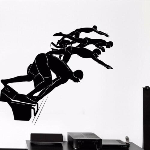 Swimming water sports Wall Decal Natatorium swimming Athletes wall Sticker vinyl removable Home Bedroom Decor Art Mural X392