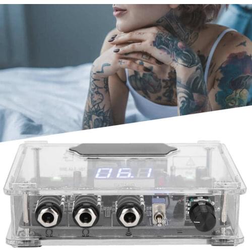 Transparent Tattoo Power Supply 7 Color Digital Display Tattoo Power Source for Tattoo Machine Microbalding Tattoo Tool 85-265V