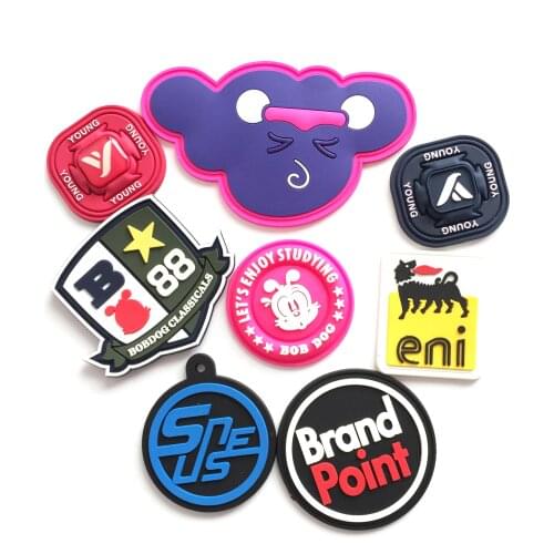 Customized PVC Patch Rubber Label 3D Brand Logo For Clothes