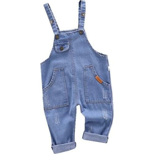 Spring Autumn Cotton Children Boys Girls Clothes Kids Denim Pants Infants Overalls Jumpsuit Kid Overall Long Pants For 0-4Y