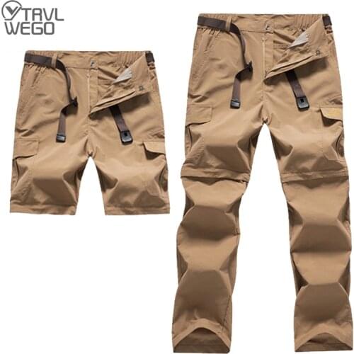 TRVLWEGO Hiking Pants Men Summer Anti-UV Quick Dry Trousers Fishing Shorts Climbing Trekking Camping Male Pants Outdoor Sport
