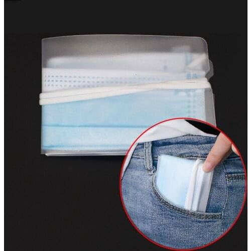 Foldable Disposable Mask Storage Box Clip bag Portable Storage Face Mask Case Plastic Store Mask Clip Container Case Organizer