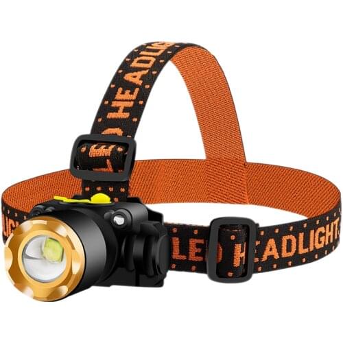 Led headlight glare bright rechargeable long-range sensing head mounted night fishing private household lamp hernia