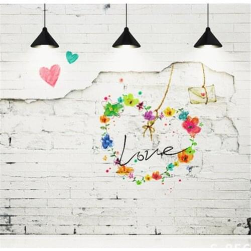 Vinyl backdrops for photography 5x7ft white wall bright light lamp with flower heart photo background studio newborn baby props