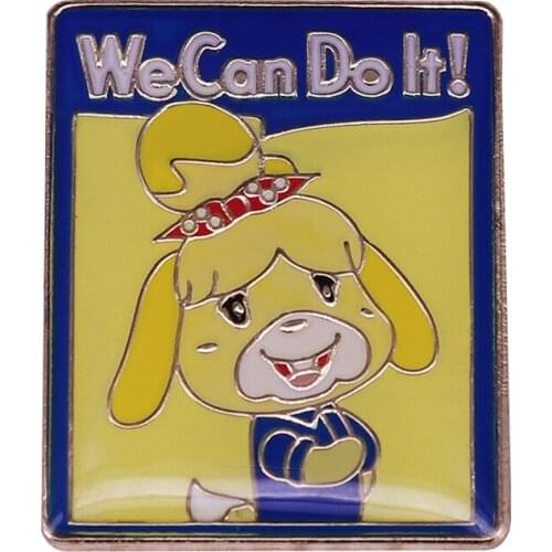 Isabelle the Riveter Funny Mashup Pin Animal Crossing Fans Transformative Art Addition
