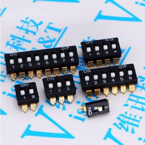 10pcs/lot SMD SMT Slide Type Switch Module 2P 3P 4P 5P 6P 8P 2.54mm Position Way DIP Black Pitch Toggle Switch Black Snap Switch