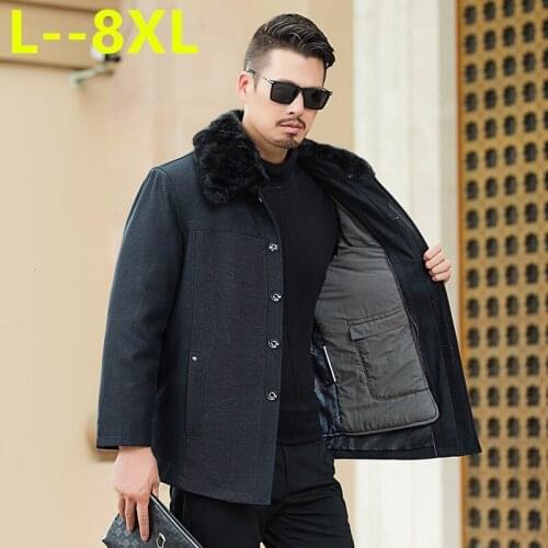 10XL 8XL 6XL 2 in 1 Fur Collar Men Winter Jacket 2020 Fashion Warm Wool Liner Man Jacket and Coat Windproof Male Parkas casaco