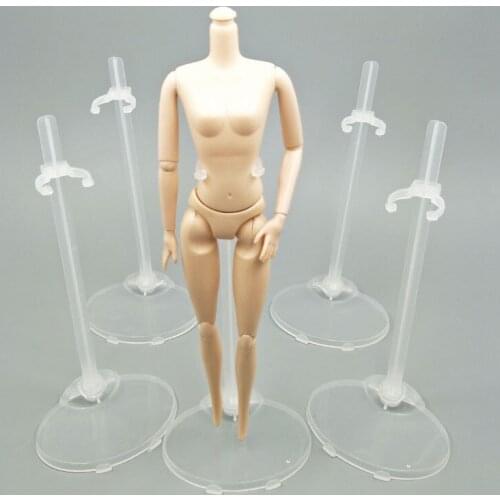 5pcs/lot Clear Color Doll Toy Stand Support For Barbie Doll Accessories Unadjustable Prop Up Mannequin Model Display Holder