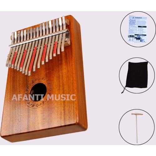 Afanti Music 17 Keys Kalimba Mbira Thumb Piano Solid wood Acacia wood Traditional African Music Instruments 17 tone (THP-120)