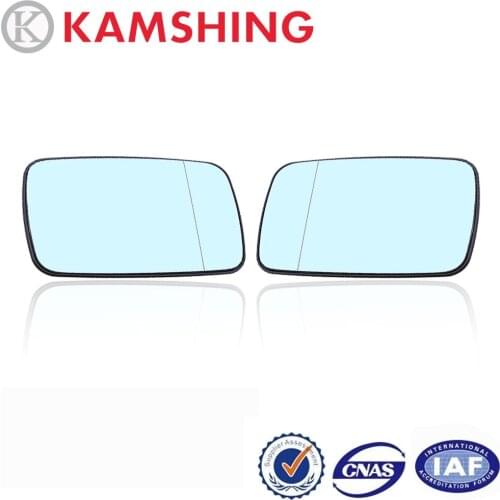CAPQX For BMW E46 318i 320i 325i 330i 1998-2006 5series E39 1997-2003 With Heating Side Rear View Mirror Lens Blue Glass