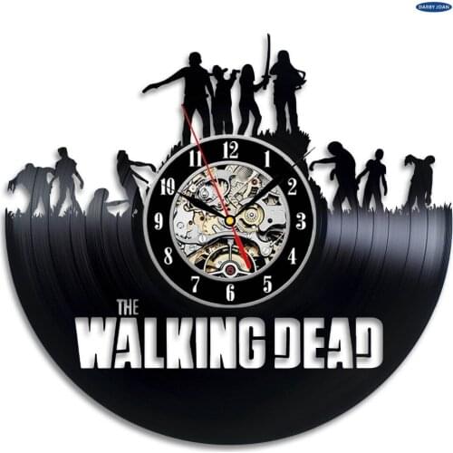 The Walking Dead Art Vinyl Wall Clock Gift Room Modern Home Record Vintage Decoration la crosse