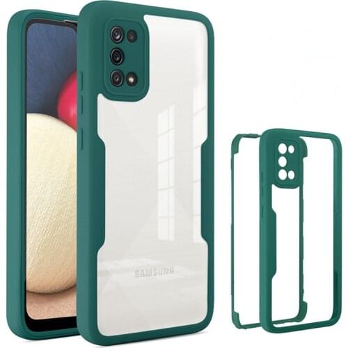 360 Full Body Protection Case For Samsung Galaxy A02S A02 M02 A12 A32 A52 A72 A82 A22 A21S Clear Soft TPU Transparent Back Cover
