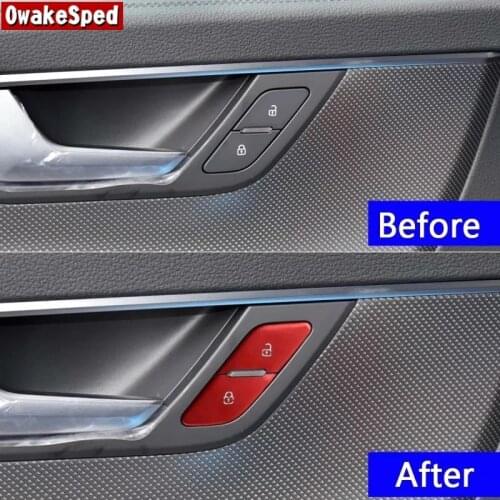 For Audi A6 C8 Q3 2019 Interior Aluminum Alloy Stickers Car Door Unlock Switch Buttons Decoration Sequins Cover Trim 8Pcs