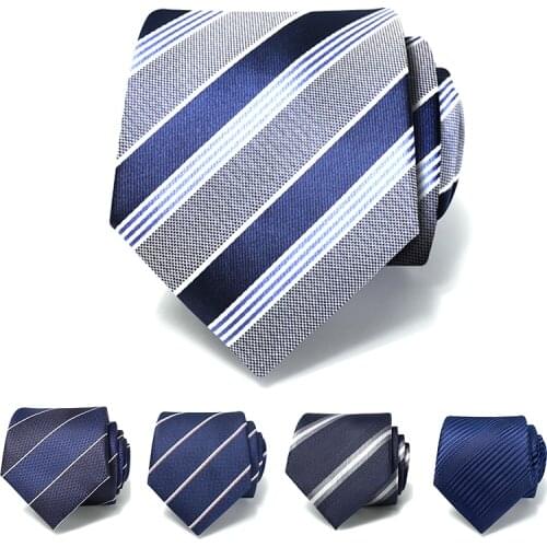 Designers Brand Top Quality 8CM Striped Dresses Luxury Neck Tie For Men Fashion Business Gentleman Wedding Necktie Gift Box
