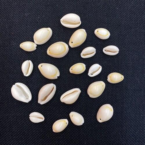 Exquisite Natural Conch Pendant Single Hole Shell Charm 15-25mm Beaded DIY Handmade Home Decoration Wind Chime Accessories 20pcs