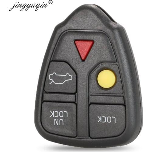 Jingyuqin Car Keyless Shell For Volvo Volvo XC70 XC90 V50 V70 S60 S80 C30 5 Button Remote Key Case Fob