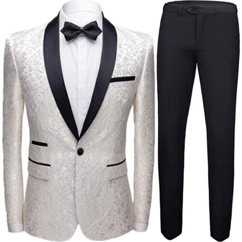 Coat Pants 2 Piece Suit Set Luxury Groom Wedding Dress Party High End Custom Slim Fit Lapel Blazer Jacket Mens Trousers