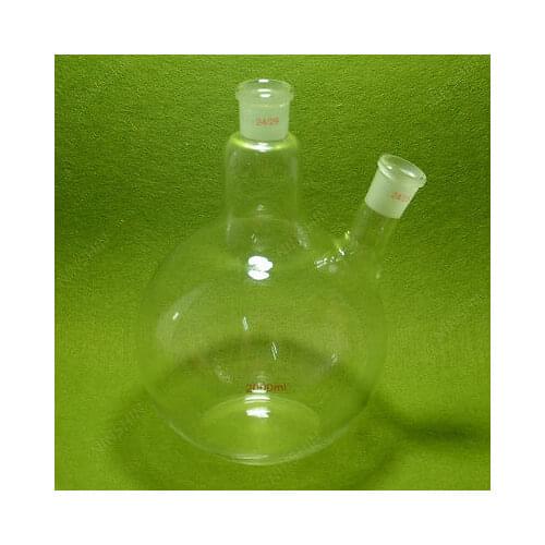 2000ml 2 Neck Flat Bottom Boiling Flask,24/29 Joint,Glass Flask,lab Glassware
