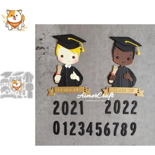 Boy graduation bachelor uniform Metal Cutting Dies Scrapbooking Stencil DIY Embossing Craft Die Cuts Card Making New Dies 2021