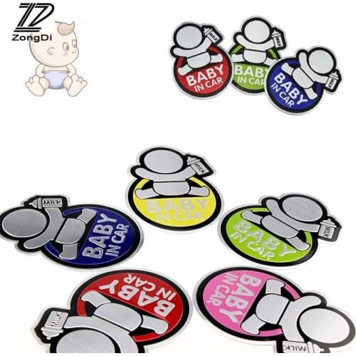 ZD Baby In Car Styling Car metal decorative stickers for Seat Leon Ford Focus 2 3 Fiesta Kuga Ranger Ecosport Chevrolet Cruze