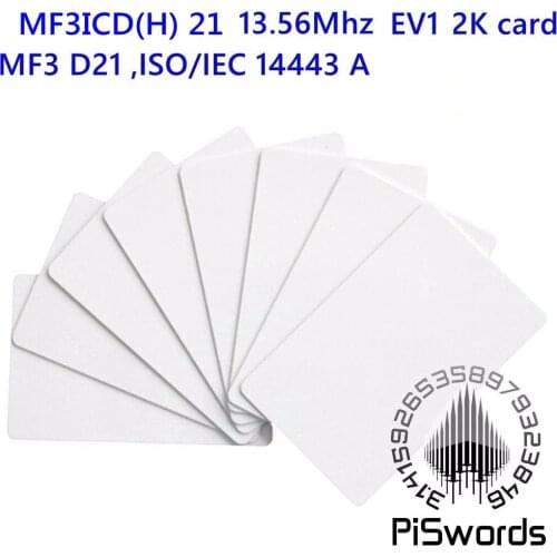 MF3ICD(H) 21 M3 IC D21 2K 13.56Mhz ISO14443A pvc NFC RFID blank card