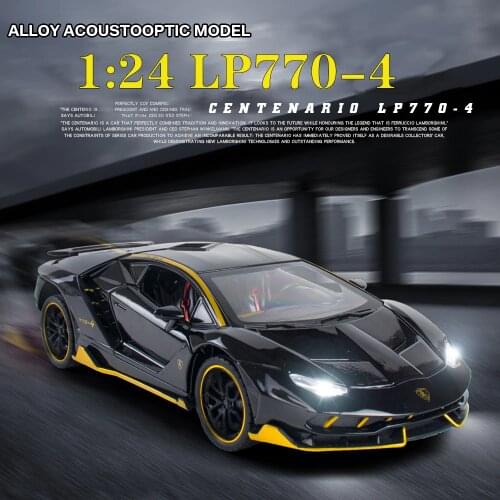 Scale 1:24 Alloy Sports Car Diecast Model Sound & Light Pull Back Cars Toy Children Birthday Hot Gift Wheel LP770