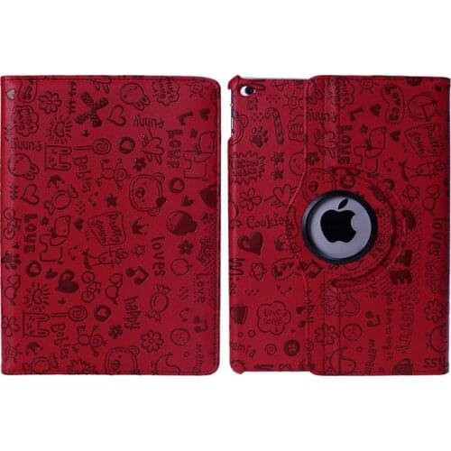 New Rotary 360 Degree Rotating Little Witch Pattern PU Leather Flip Case with Stand for Apple ipad 6 ipad Air 2 9.7 inch Tablet