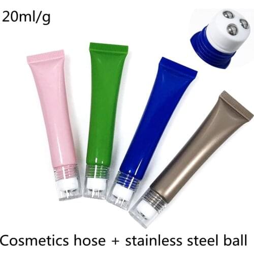 Wholesale 20ml Empty Eye Cream roll ball Tube, Cosmetic Soft Hose Containers,Squeeze Skin Care Cream Soft Tube
