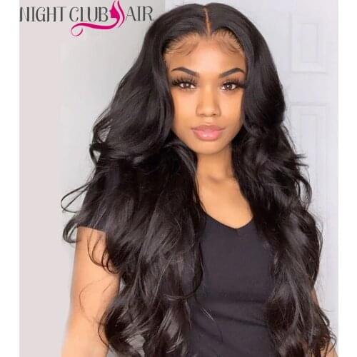 Night Club Long Body Wave Lace Front Wig Human Hair Brazilian Hair Wigs Pre Plucked Bleach Knot Wig With Baby Hair