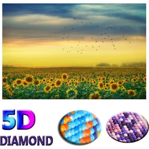 Full Drill Diamond Painting Resin sun flowers Landscape Scenery 5D diamond embroidery DIY Christmas home decor accessories
