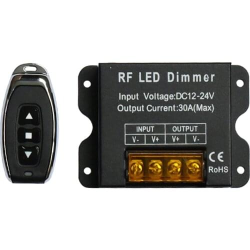 10pcs 12V 24V 30A RF LED Dimmer Wireless Brightness Adjustable Remote Strip Light Controller For 5050 3528 Strip Light