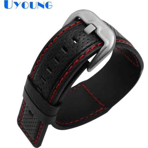 Genuine leather watch strap for Dietrich OTC-AO1 OT-3 replace waterproof men black watch band 24mm cowhide watch bracelet green