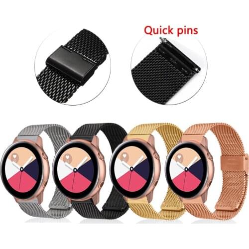 Milanese Stainless Steel Band Strap For Samsung Galaxy Watch Active 2 40mm 44mm for Gear Sport Watchbands 20mm 22mm